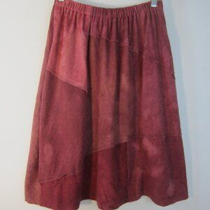 Vtg Staley Gretzinger Women S Mauve Purple Tonal Pieced Knit Skirt Elastic Waist